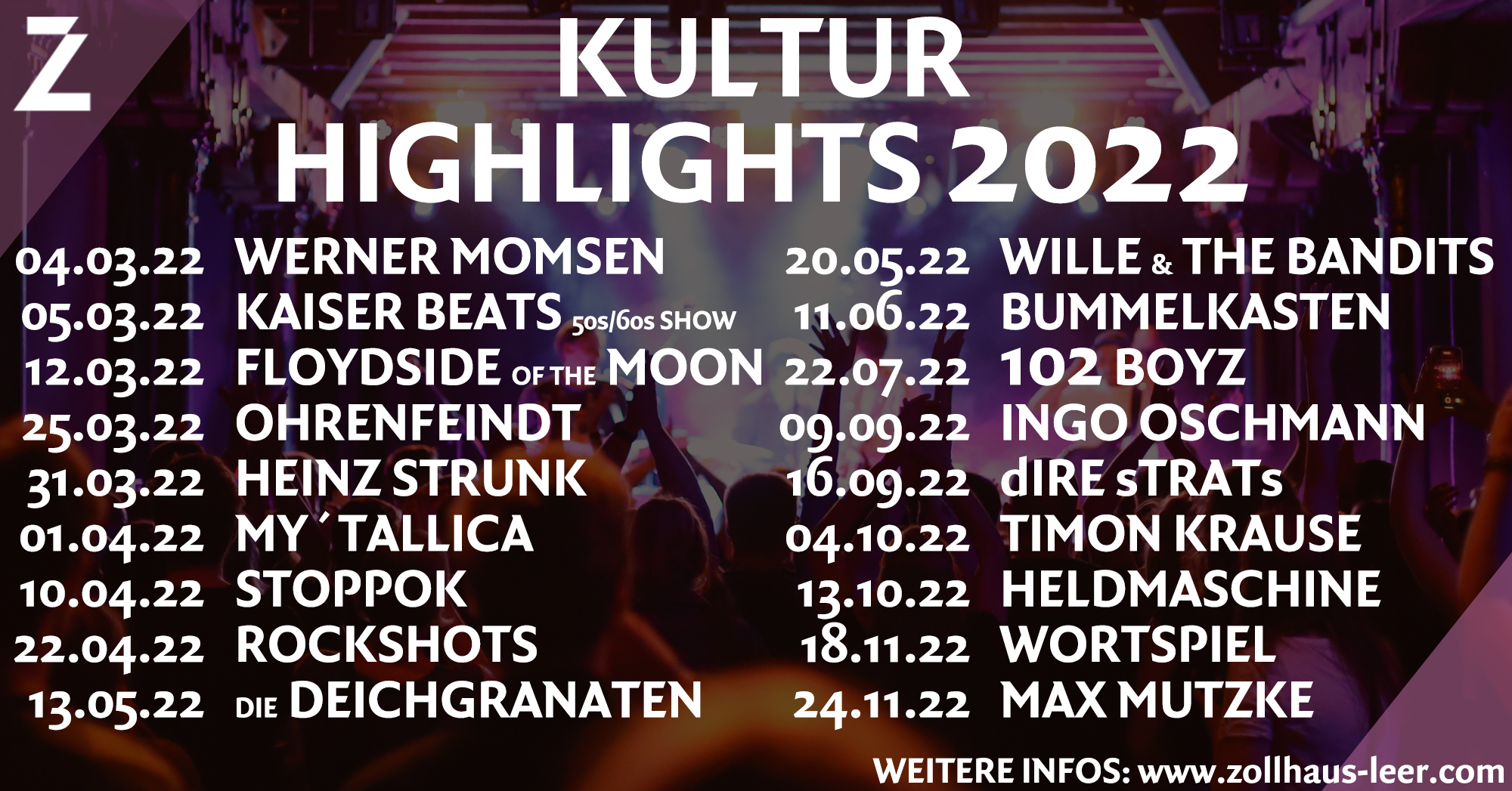 KULTURPROGRAMM 2022 ÜBERBLICK