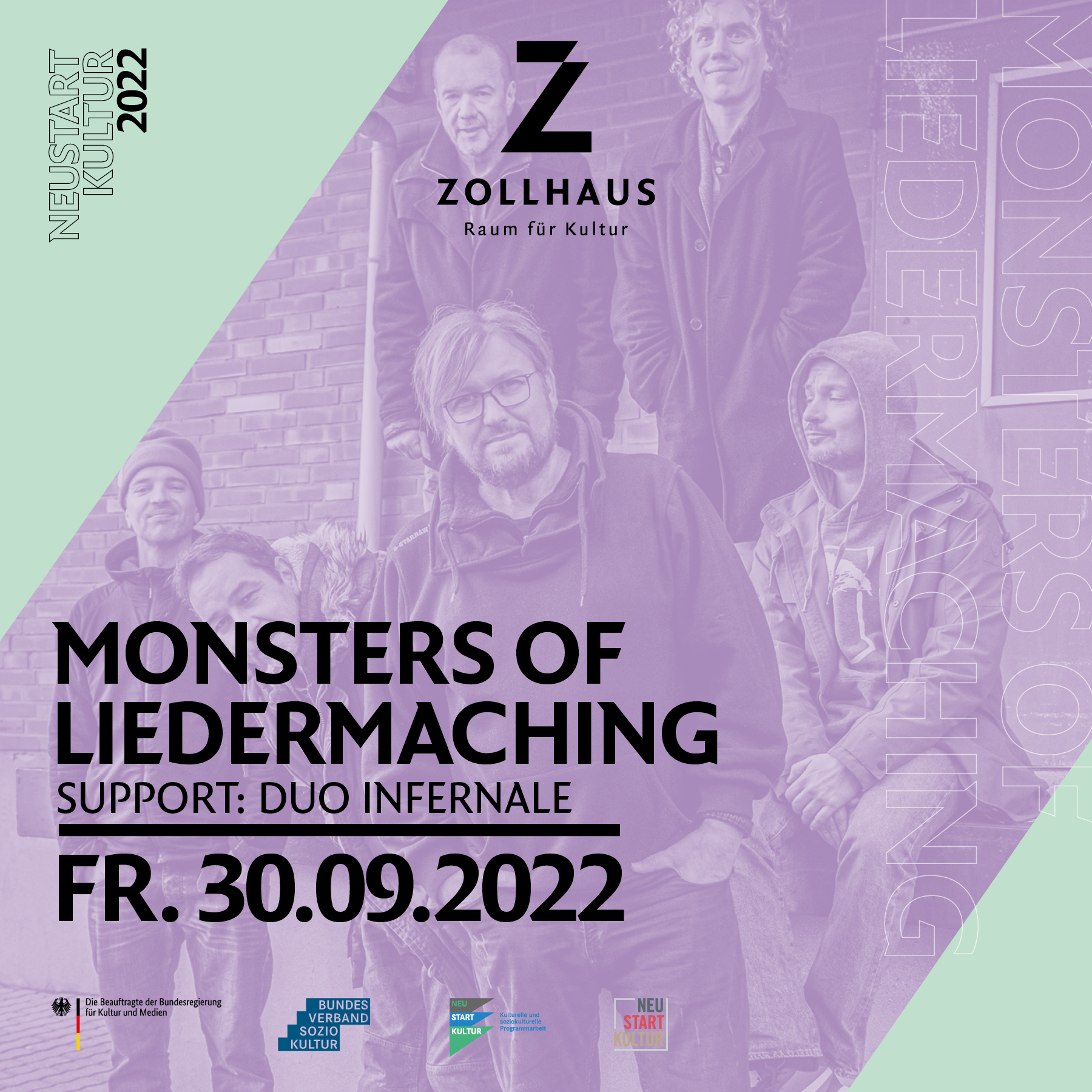 MONSTERS OF LIEDERMACHING & DUO INFERNALE am 30.09.22 im Zollhaus